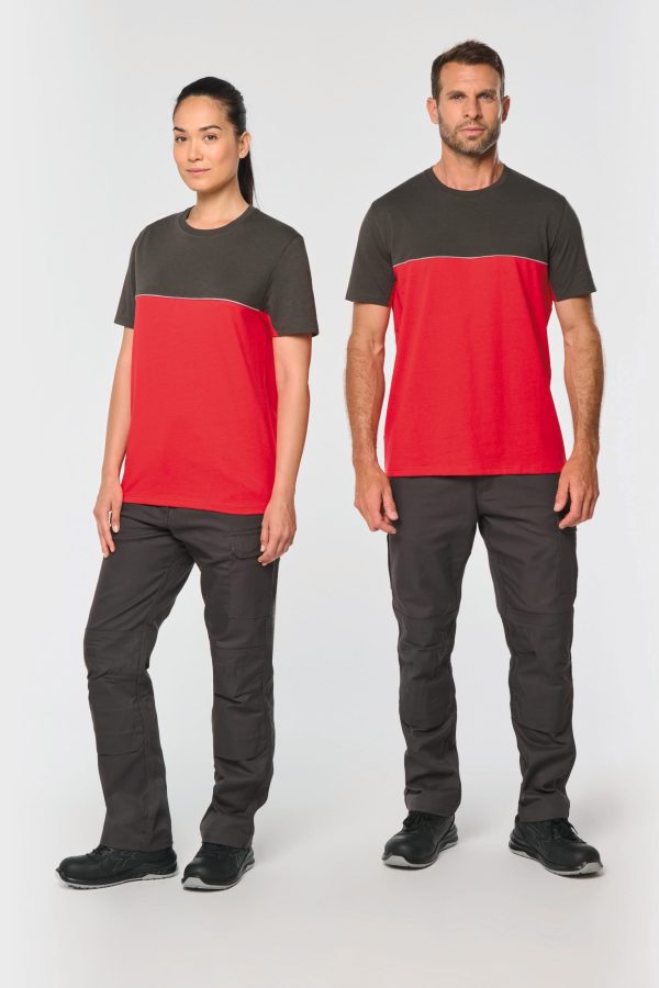 T-shirt bicolor eco-responsável de manga curta unissexo