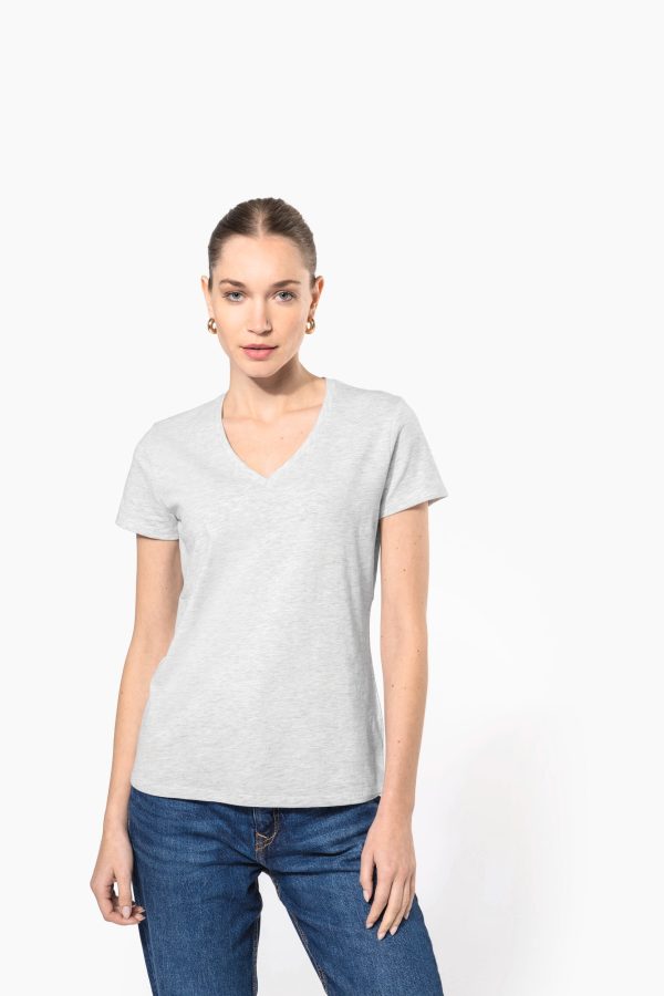 T-shirt de senhora de manga curta e decote V