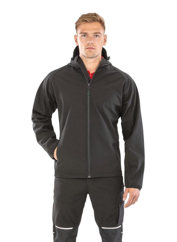Blusão softshell reciclado 3 camadas com capuz de homem