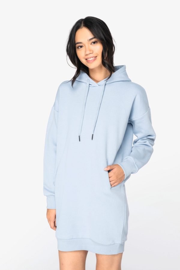 Vestido sweatshirt eco-responsável com capuz de senhora