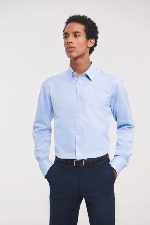 Camisa de homem de manga comprida Herringbone
