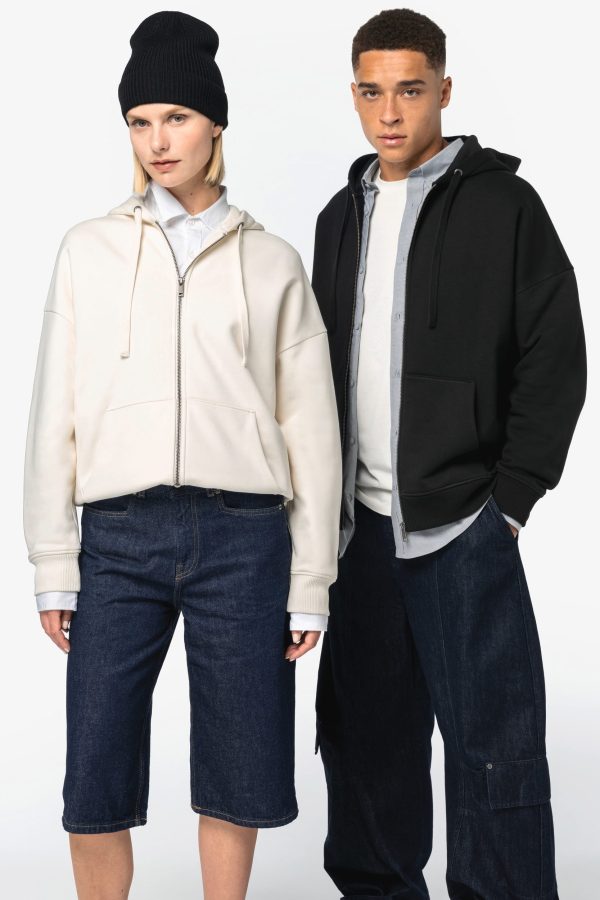 Sweatshirt eco-responsável com fecho e capuz oversize unissexo