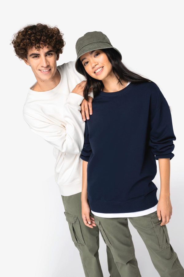 Sweatshirt eco-responsável decote redondo com ombros descaídos French Terry unissexo