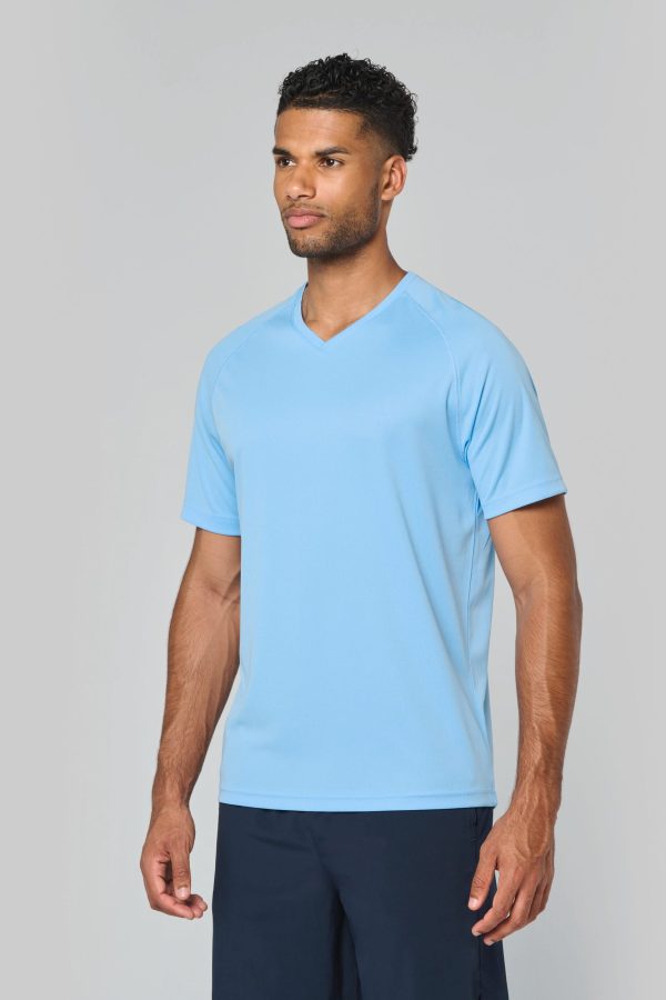 T-shirt de desporto de homem com decote V de manga curta