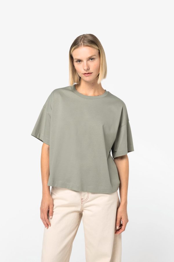 T-shirt eco-responsável boxy com ombros descaídos de senhora