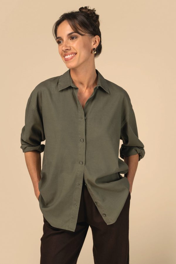 Camisa eco-responsável em liocel de senhora