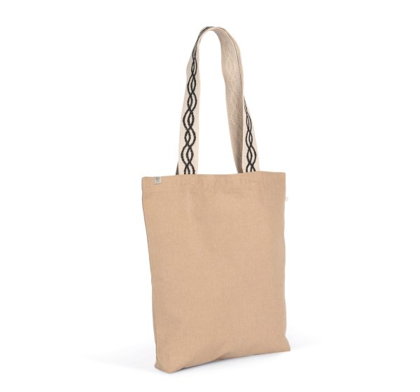 Saco de compras reciclado com fundo plano