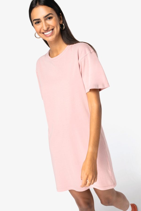 Vestido t-shirt eco-responsável com aspecto lavado de senhora
