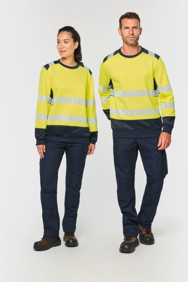 Sweatshirt de segurança em material reciclado decote redondo unissexo