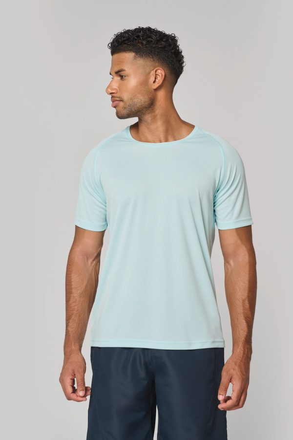 T-shirt de desporto de homem de material reciclado com decote redondo