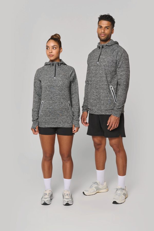 Sweatshirt  de desporto 1/2 fecho com capuz unissexo