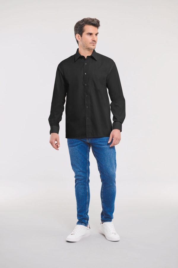 Camisa de homem de manga comprida em popeline