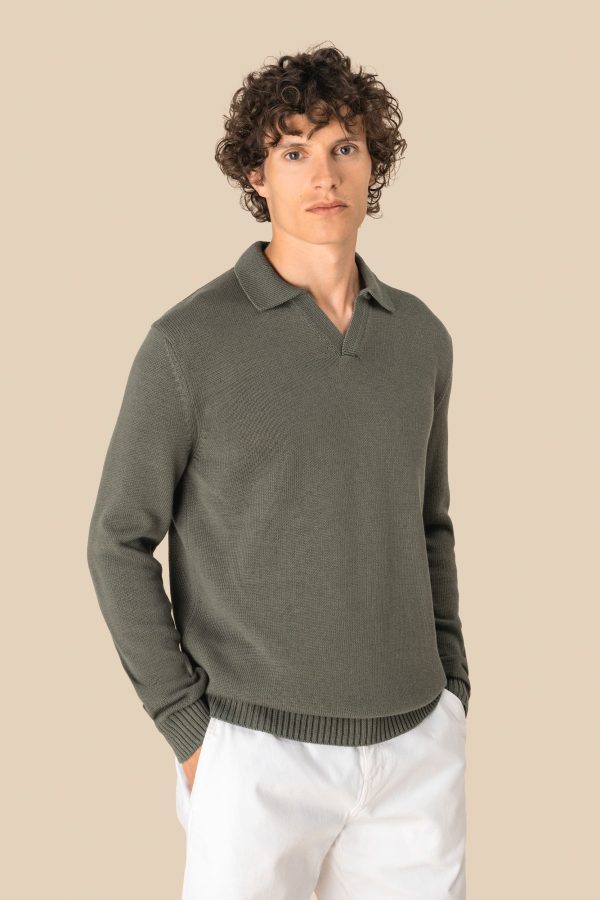 Camisola com gola tipo polo