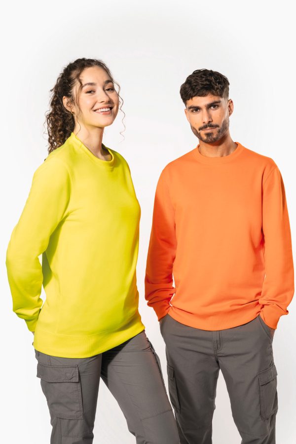 Sweatshirt decote redondo reciclada unissexo