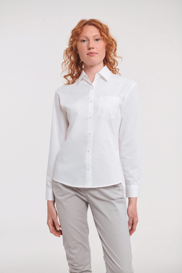 Camisa de senhora de manga comprida em popeline