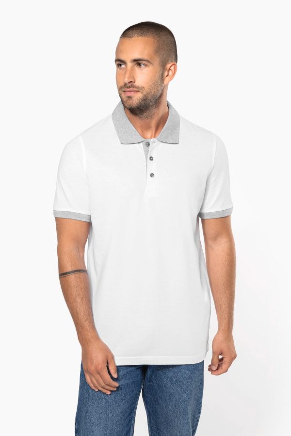 Polo de homem piqué bicolor