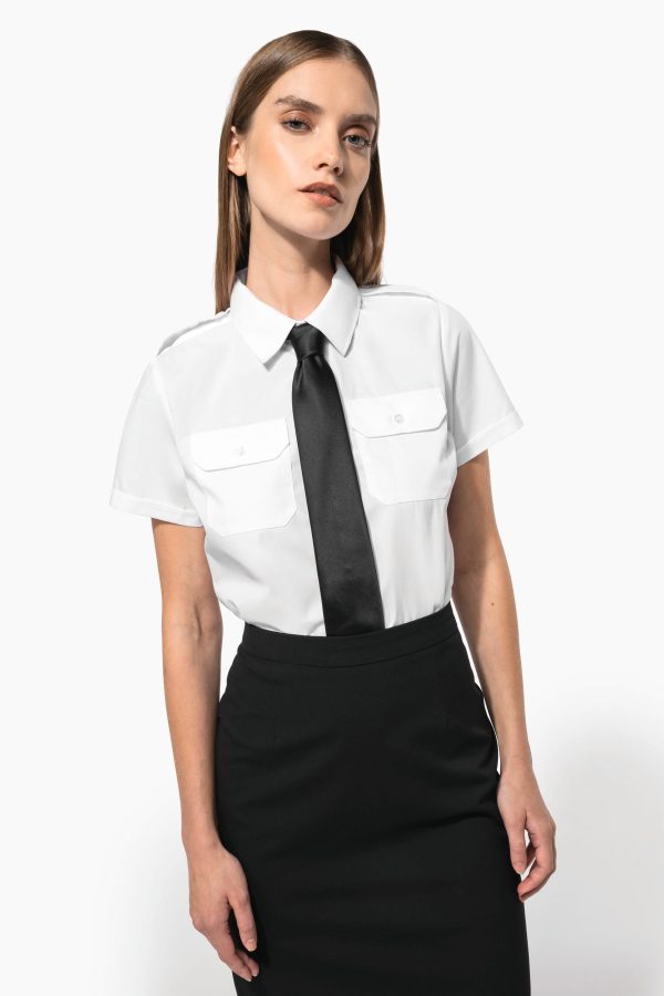 Camisa piloto de senhora de manga curta