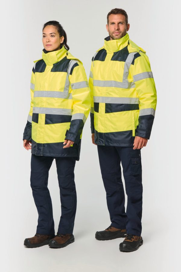 Parka de segurança em material reciclado 4 em 1 unissexo
