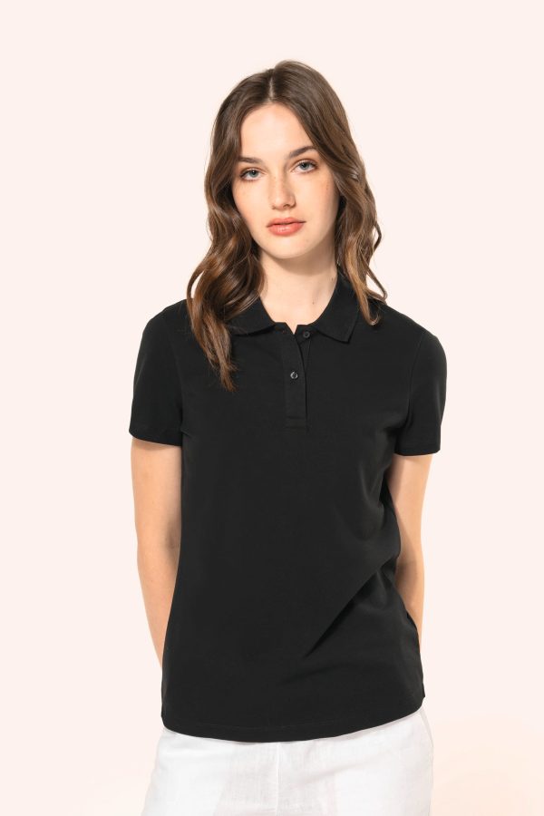 Polo Supima® de manga curta de senhora