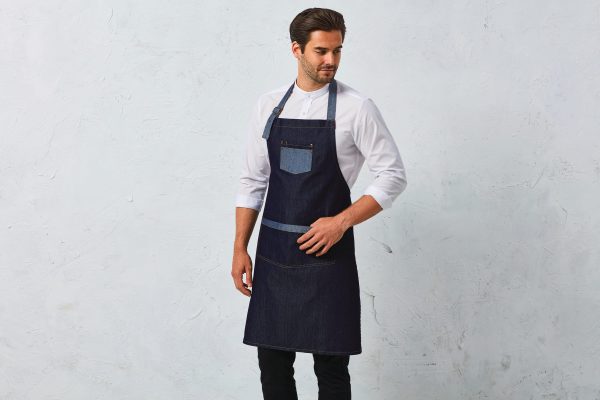 Avental Denim em contraste "Domain"