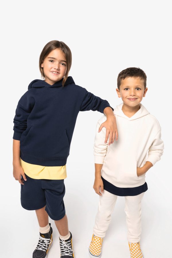 Sweatshirt eco-responsável com capuz oversize de criança