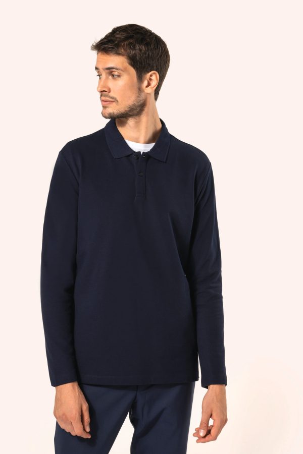 Polo Supima® de manga comprida de homem