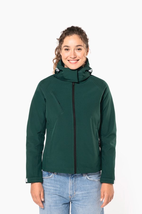 Blusão softshell de senhora com capuz amovível