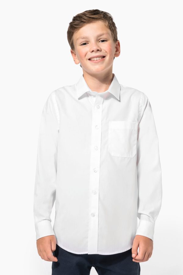 Camisa de criança manga comprida em popeline