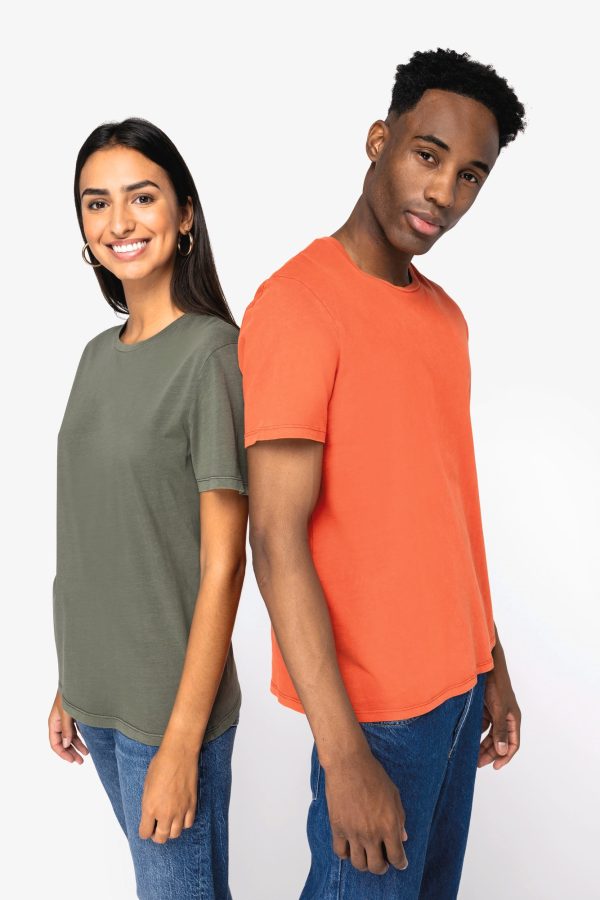 T-shirt eco-responsável com aspecto lavado unissexo