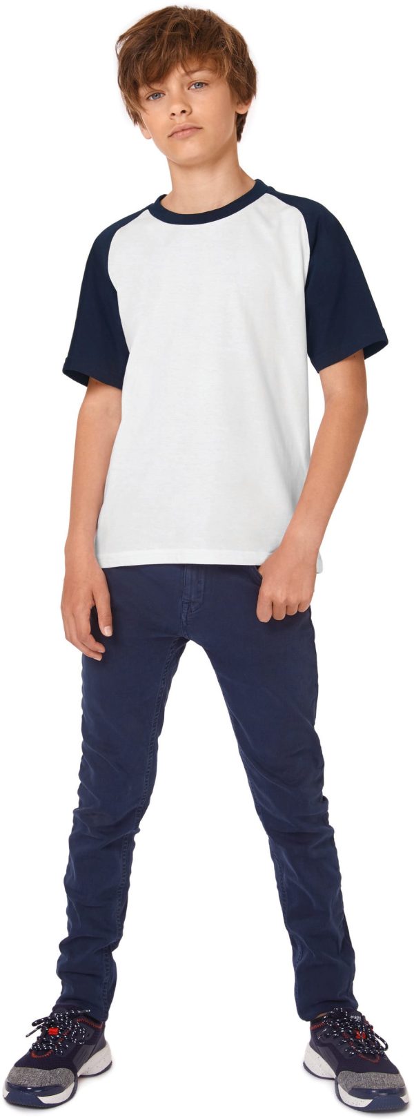 T-shirt bicolor de criança Baseball