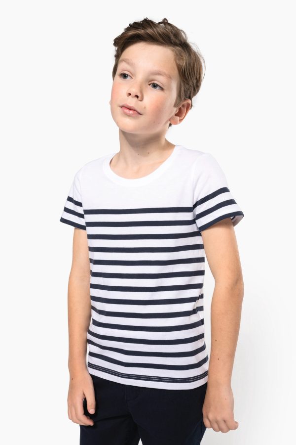 T-shirt estilo marinheiro Bio com decote redondo para criança