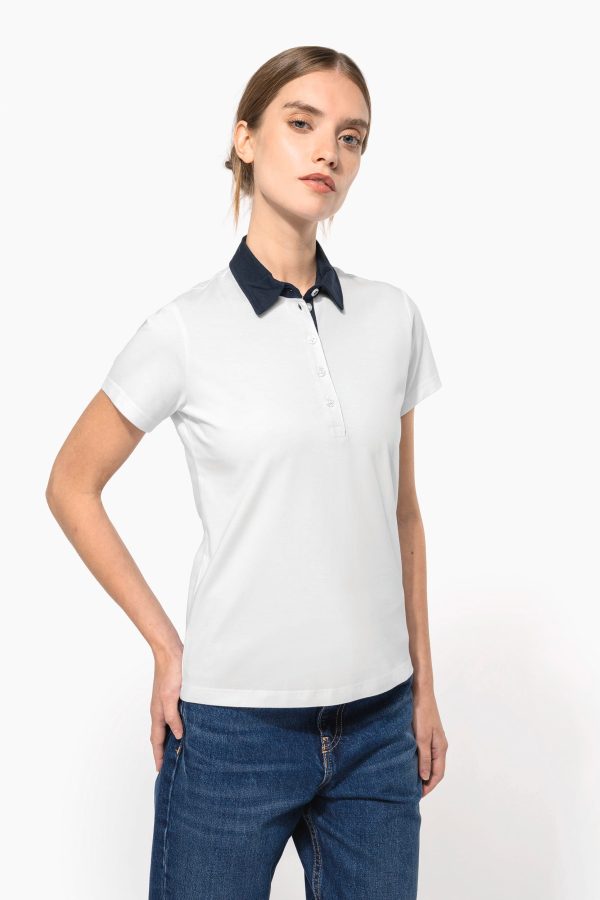Polo de senhora jersey bicolor