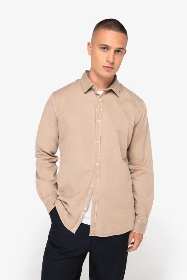 Camisa eco-responsável com aspecto lavado de homem