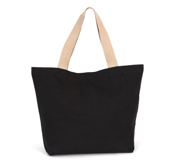 Saco de compras grande em material reciclado com fundo plano