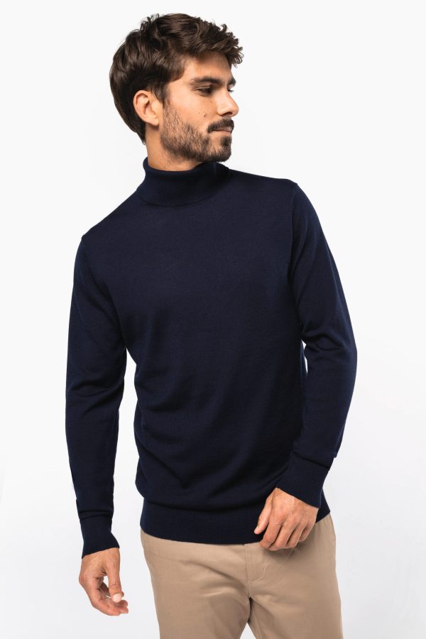 Camisola de gola alta em lã Merino de homem